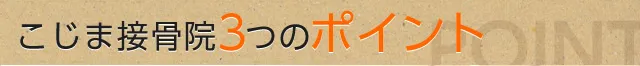 こじま接骨院3つのポイント
